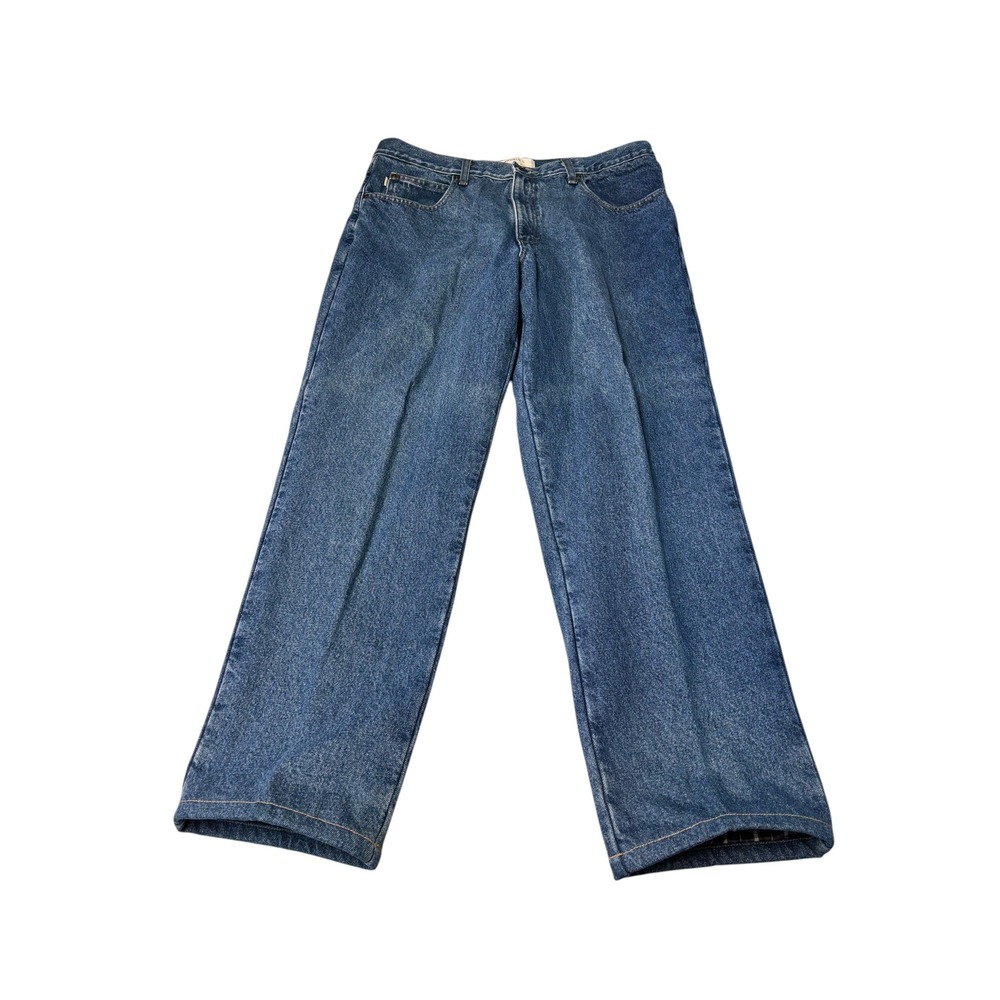 LL Bean Double L Natural Fit Flannel Lined Jeans Mens 36x30 Denim Plaid